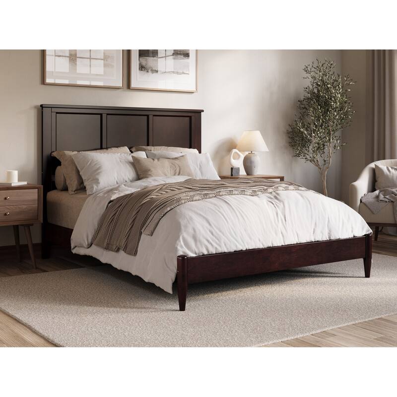 Charlotte Solid Wood Low Profile Platform Bed - Espresso - Queen