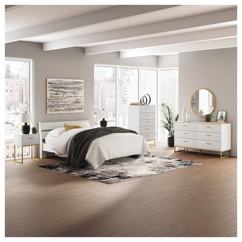 Signature Design by Ashley Socalle White/Gold Chest of Drawers