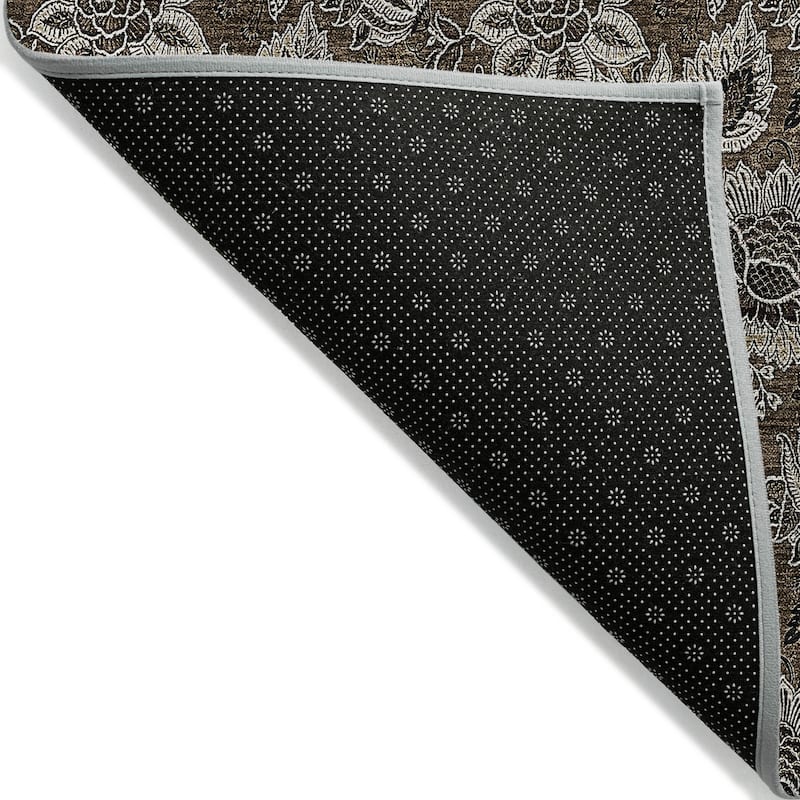 Machine Washable Indoor/ Outdoor Chantille Floral Farmhouse Rug