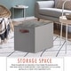 preview thumbnail 52 of 64, Foldable Collapsible Storage Box Bins Linen Fabric Shelf Basket Cube Organizer with Leather Handles - Set of 6