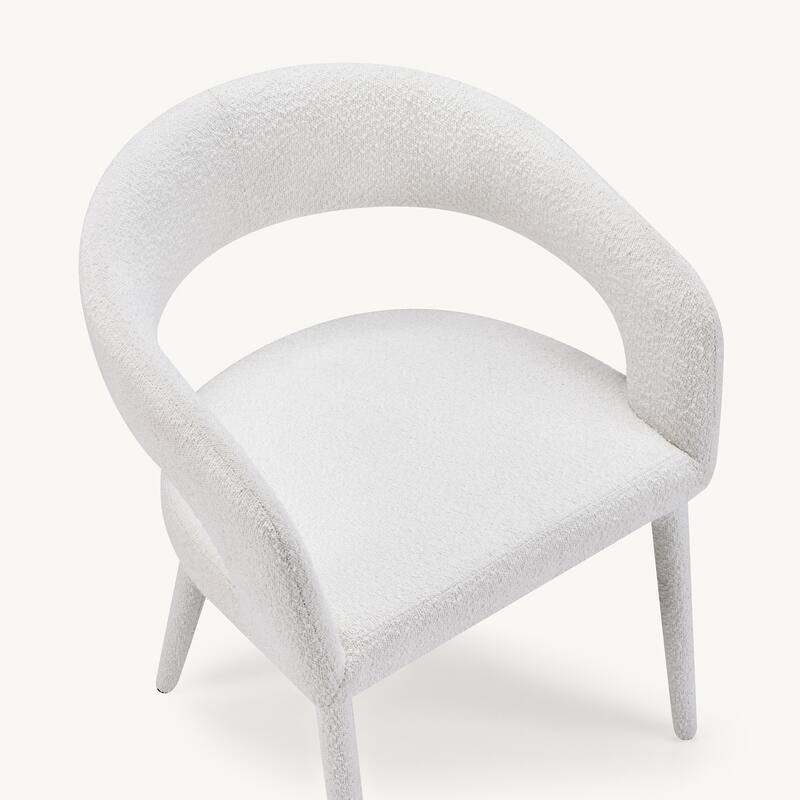Modern Fort Boucle Upholstered Dining Chair (Set of 2)