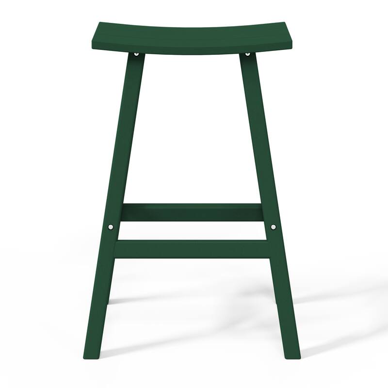 Laguna Hdpe All Weather Outdoor Patio 29" Saddle Seat Bar Stool (Set Of 3)