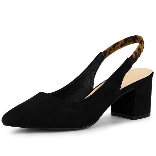 pointed toe slingback block heel