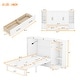 preview thumbnail 16 of 22, Queen Size Wood Murphy Bed with Shelves,Wall Bed with Drawers and USB Ports