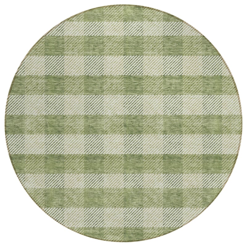 HomeRoots Plaid Transitional Rectangle Outdoor Rug