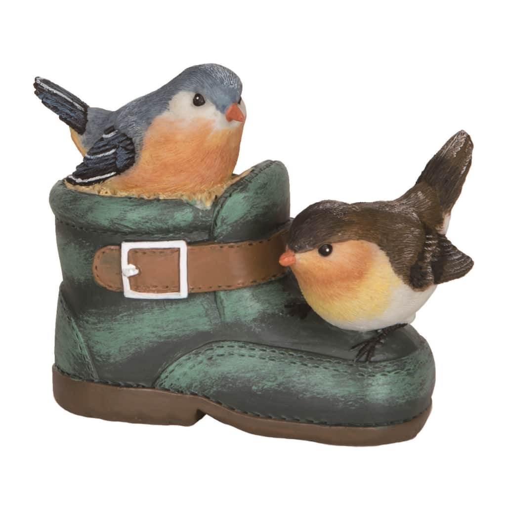 Transpac Resin 5.5" Multicolor Spring Birds in Boot Decor Figurine