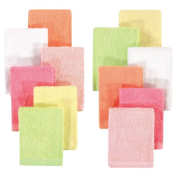 slide 1 of 1, Hudson Baby Infant Girl Rayon from Bamboo Woven Washcloths 12pk, Citrus - One Size One Size - Citrus