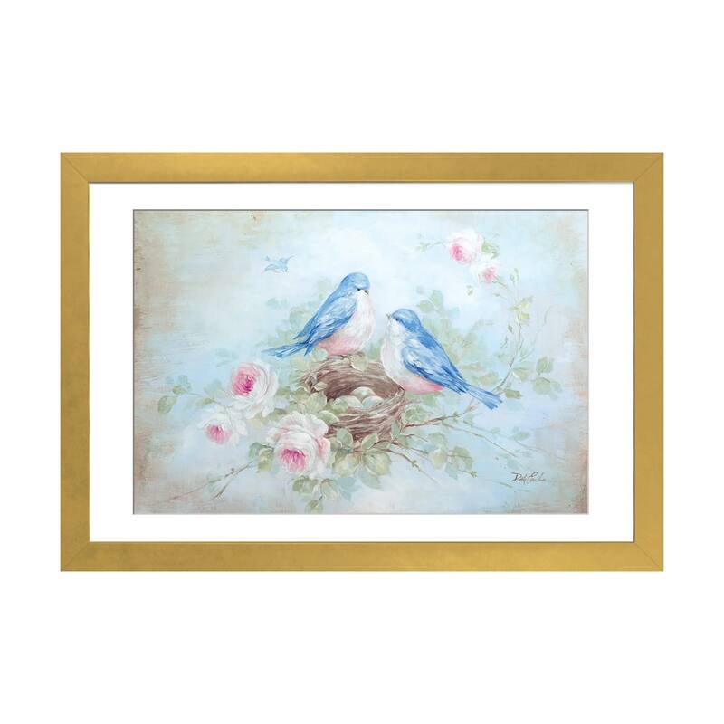 iCanvas "Bluebird Spring" by Debi Coules - Gold - 16x24x1