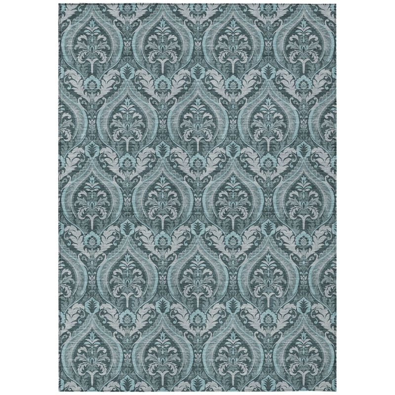 Talu Graceful Floral Weather Resistant Classic Meets Modern Outdoor Rug