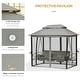 preview thumbnail 14 of 17, Outsunny Tiered Gazebo with 3-person Patio Bench and Mesh Sidewalls