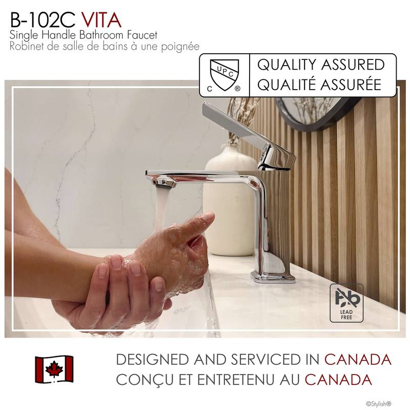 Stylish Vita Single Handle 6" Bathroom Faucet B-102C & B-102N