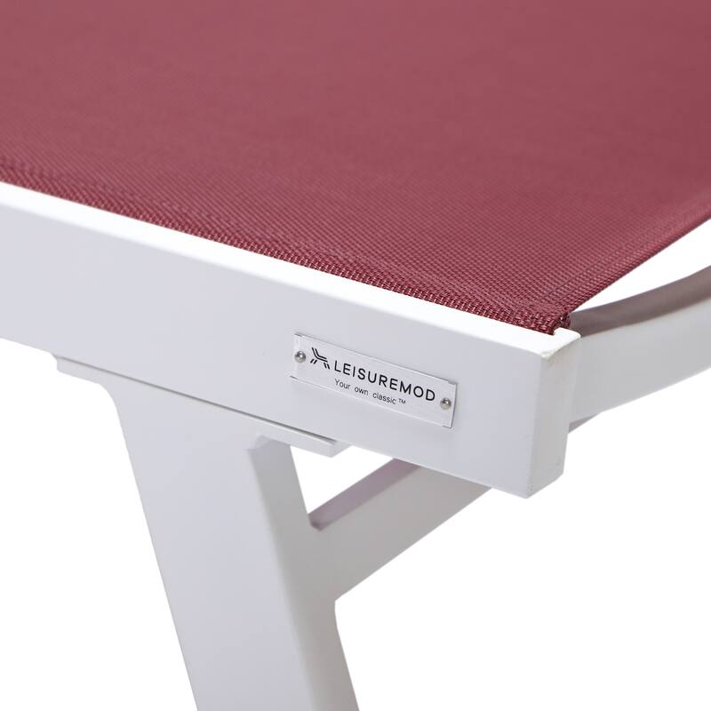 Marlin Rust-Resistant Aluminum Chaise Lounge - Adjustable 4-Position Outdoor Tanning Chair with Armrests