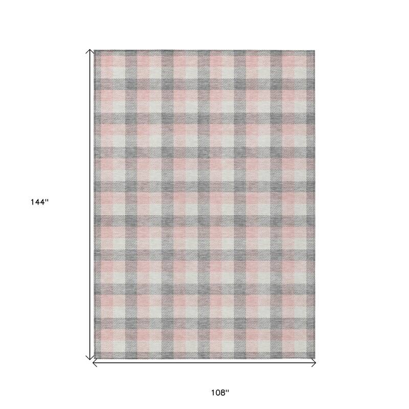 HomeRoots Plaid Transitional Rectangle Outdoor Rug