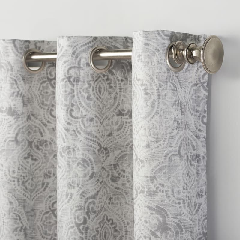 No. 918 Kenji Medallion Draft Shield Fleece Insulated Room Darkening Grommet Curtain Panel, Single Panel
