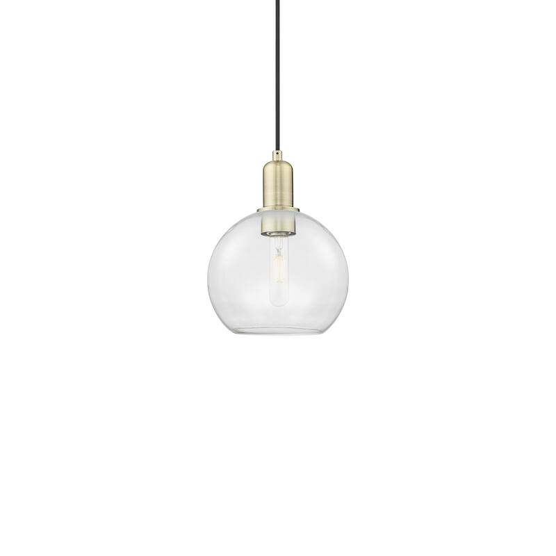 Innovations Lighting 716-1P-11-8 Athens Pendant Athens 8" Wide Mini - Antique Brass / Clear