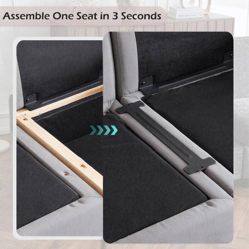 Erommy 6/7-Piece Modular Sectional Sofa – Reversible L-Shaped Couch with Hidden Storage, Space-Saving Living Room Furniture