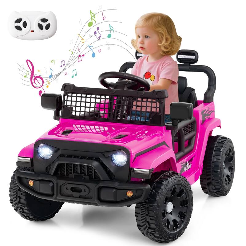 Gymax Kids Ride on Car Truck 12V Battery Powered Electric Vehicle w/ - Pink
