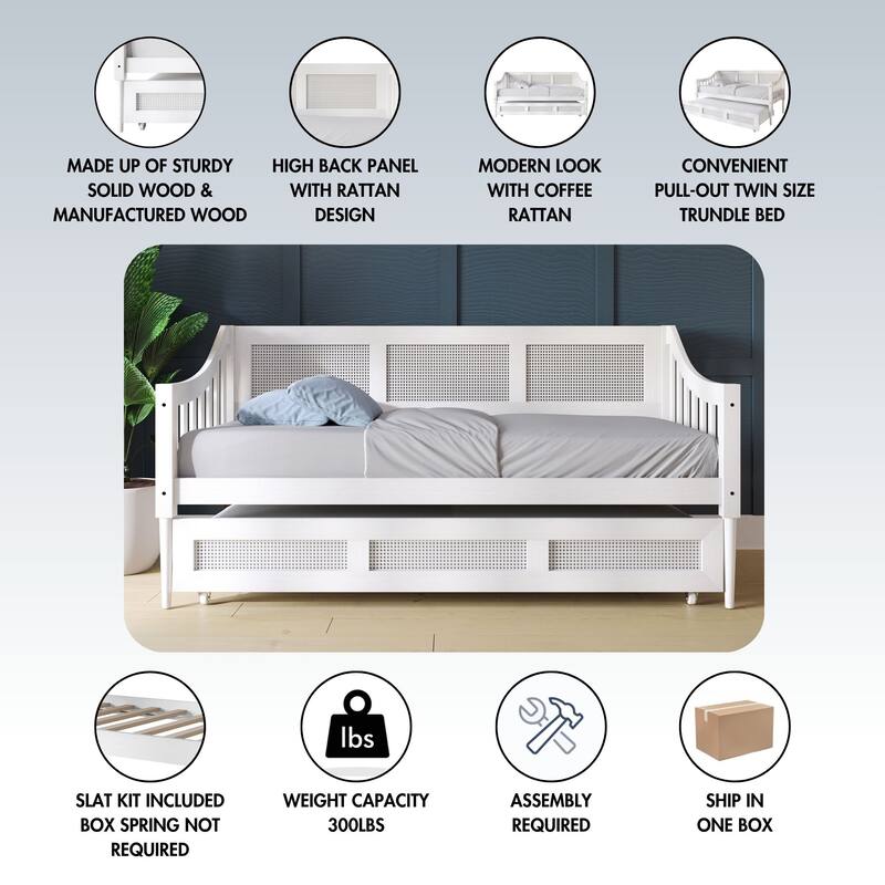 CraftPorch Modern Twin Daybed with Trundle