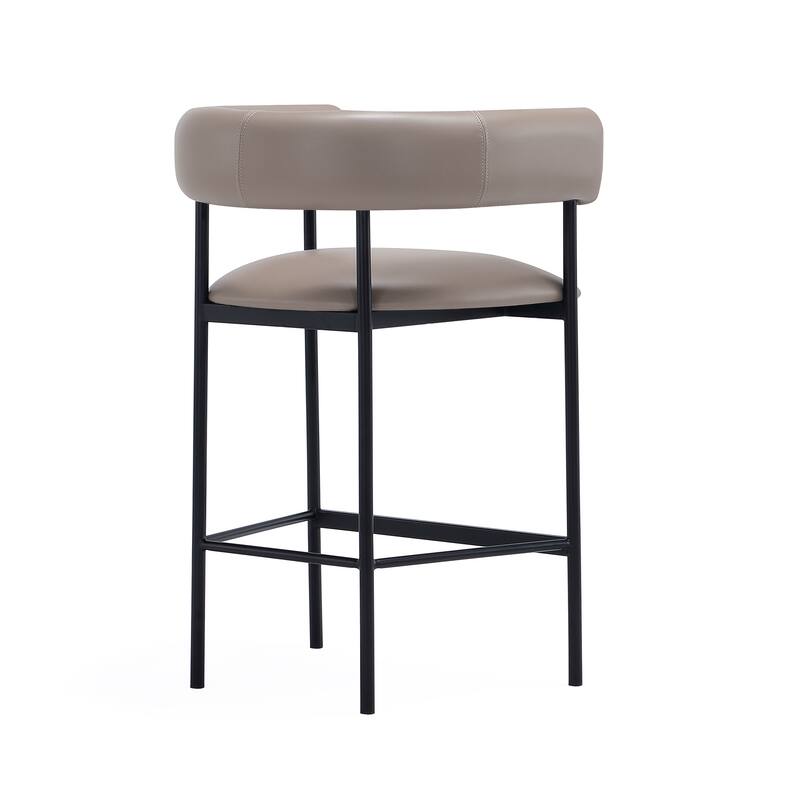 Manhattan Comfort Onda Metal Vegan Leather Counter Stool