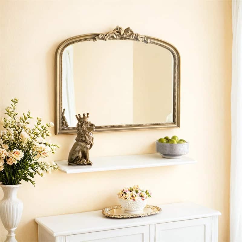 40.2" x 29.9" Baroque Style Gold Arch Mirror