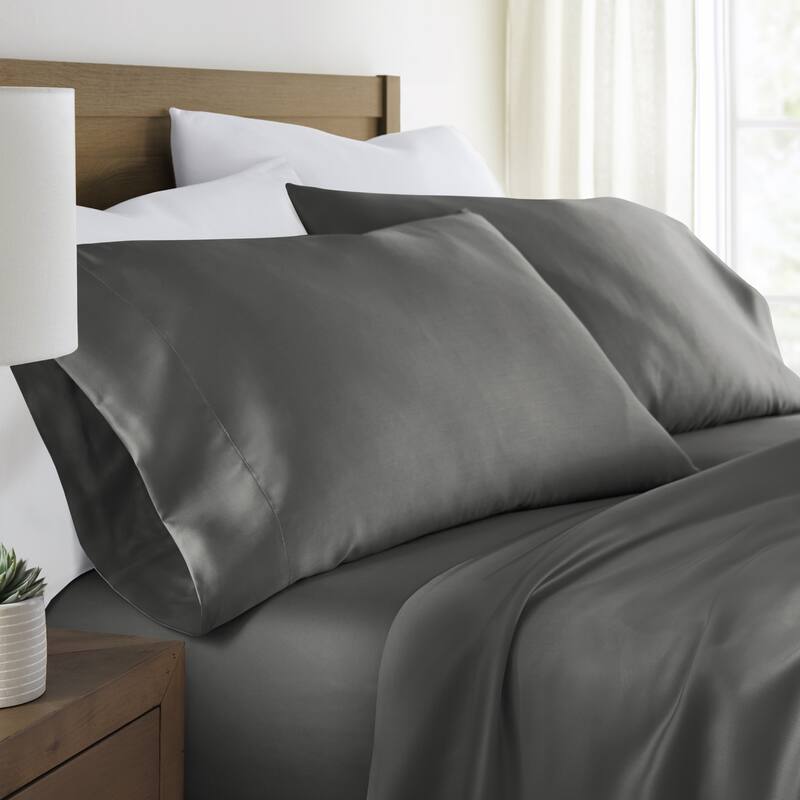 Becky Cameron Soft 100% Rayon from Bamboo 2-Piece Pillowcase Set - Standard/Queen - Gray