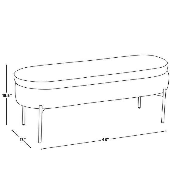 48"L Chloe Contemporary/Glam Bench in Chrome Metal and Faux Leather with Flip-Top Lid and Multi-Use Design