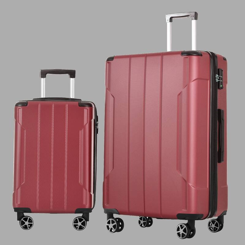 Lightweight ABS 2-Piece Luggage Set with 28" Expandable Suitcase and TSA Lock (20/28) - Red