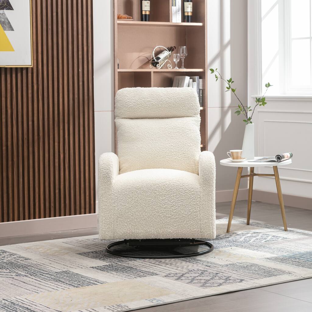 Modern Upholstered Swivel Glider Rocking Chair for Nursery
