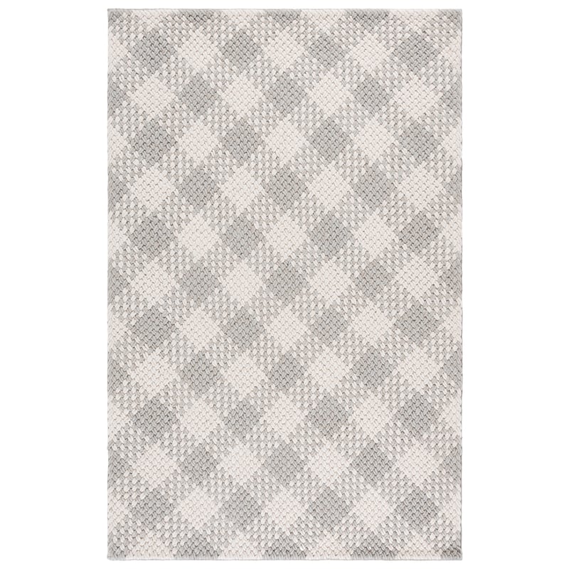 SAFAVIEH Handmade Natural Fiber Couture Heriona Wool Rug - Silver/Ivory - 6' x 9'