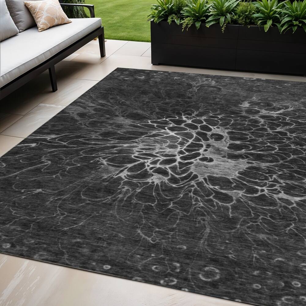 HomeRoots Abstract Transitional Rectangle Outdoor Rug