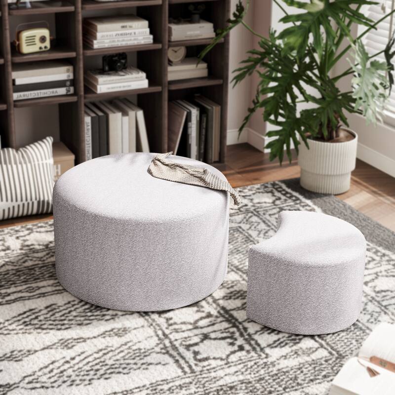 Upholstered Nesting Coffee Tables (Set of 2), Side Table, Ottoman & Seat