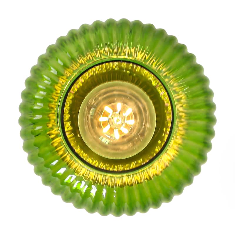6" Wide Vintage 1-light Green Glass Pendant Light