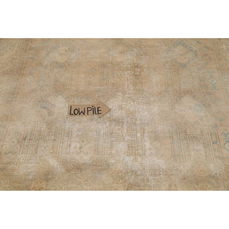 Hand Knotted Oriental 100% Wool Carpet Traditional Geometric Brown Hamedan Area Rug - 9' 7'' X 5' 5''