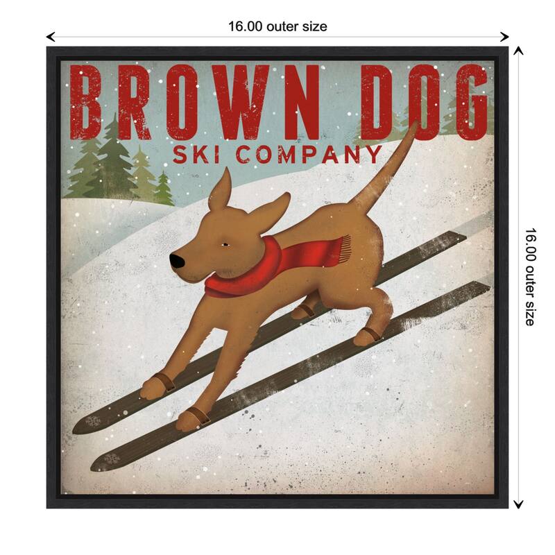 Brown Dog Ski Co by Ryan Fowler Framed Canvas Art