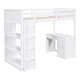 preview thumbnail 8 of 18, Twin Size Loft Bed with Ladder, Shelves, Solid Wood Loft Bed Frame with 4-Drawers Desk, Box Spring No Required