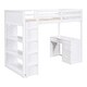 preview thumbnail 6 of 23, Twin Size Loft Bed with Ladder, Shelves and Desk, Maximized Space, White