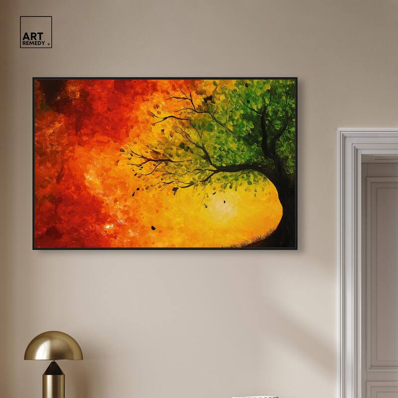 Fire and Ice Tree I Canvas by Art Remedy
