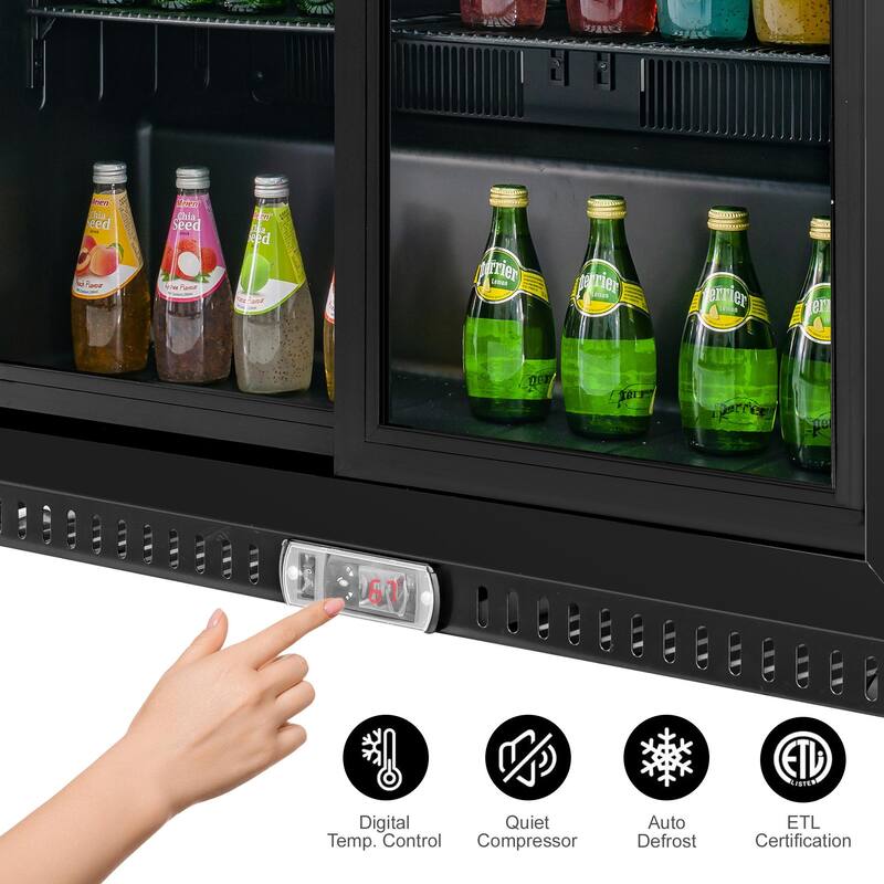 VITLIFE Back Bar Cooler with 2 Sliding Glass Doors, Counter-Height Beverage Refrigerator, 7.5 Cu.Ft