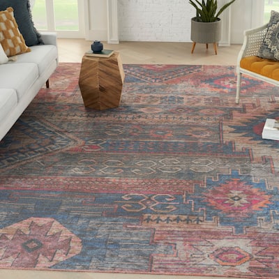 New Concept Washables Southwestern Machine Washable Area Rug