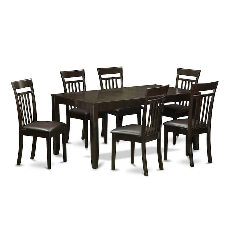 Dining Room Table Set with Chairs - Kitchen Table Set, Wood Dinette Set, Cappuccino Finish