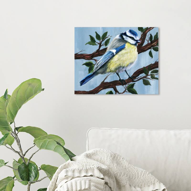 Wynwood Studio Canvas Animals Free Bird Blue and Light Blue Rustic Wall Art Canvas Print - 16 x 20
