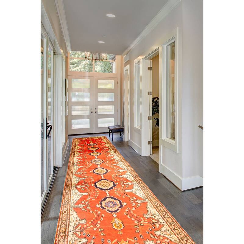 ECARPETGALLERY Hand-knotted Andelz Red Wool Rug - 3'9 x 10'8