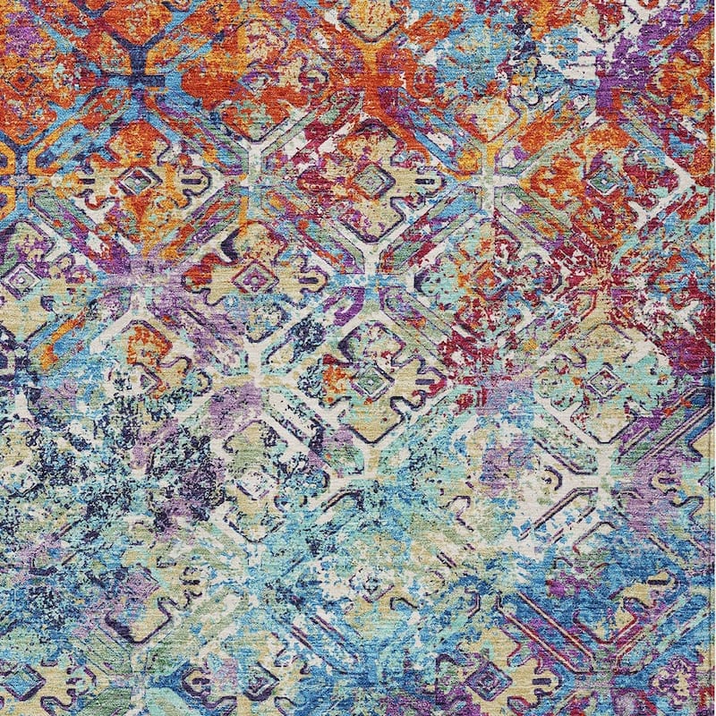 HomeRoots Geometric Transitional Rectangle Outdoor Rug