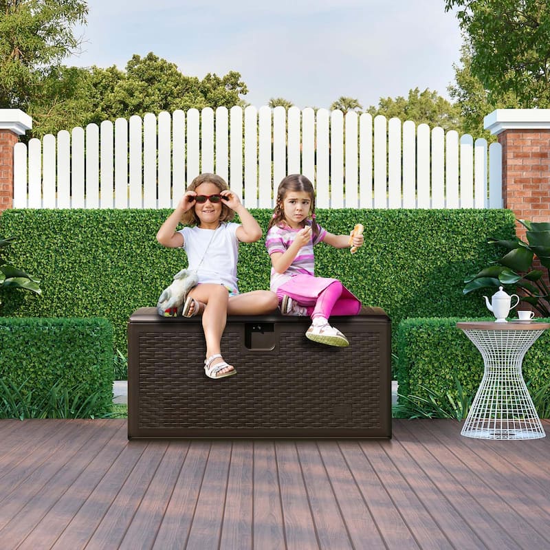 Costway 28/73/100/120/130 Gallon Patio Deck Box Outdoor Waterproof