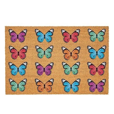 Butterfly Family Coir Mat 36"x24" - 36" x 24"