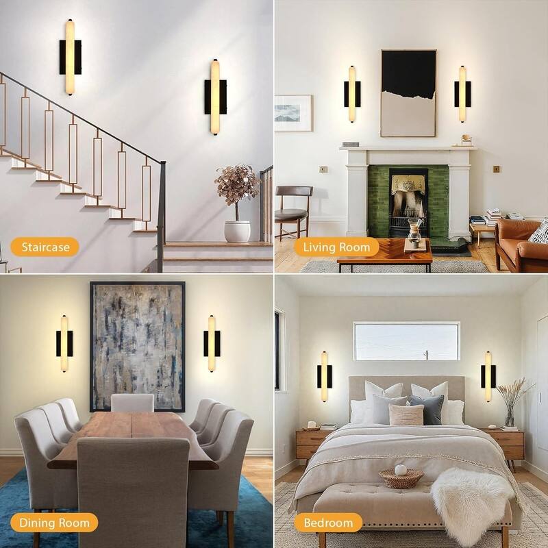 KAYLA Alabaster Wall Sconce, 19" Natural Marble Wall Sconce