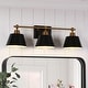 preview thumbnail 1 of 29, Modern Farmhouse Black Gold 3-Light Bathroom Vanity Lights Dimmable Wall Sconces