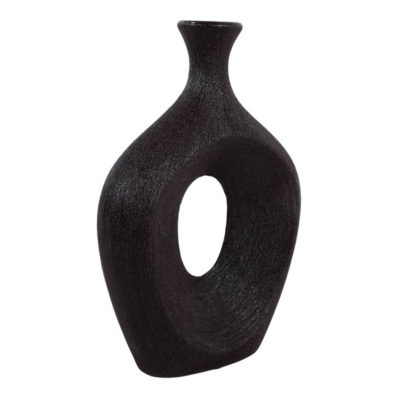 Modern Oval Ceramic Table Vase Cut-Out Design