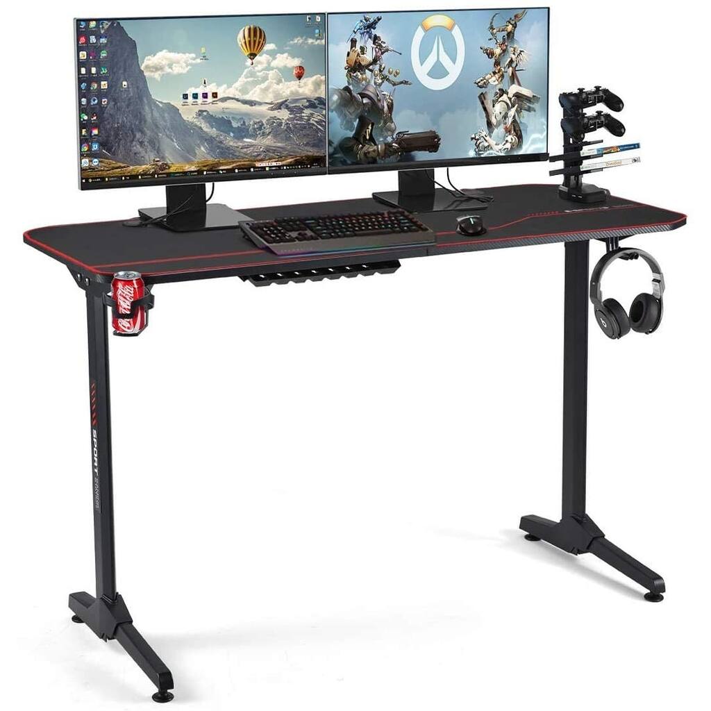 Computer T Shape EROMMY 55inch Gaming Desk, T Shaped Computer Desk - Overstock - 32910576