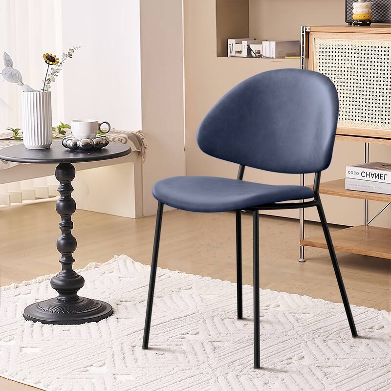 Set of 4 Upholstered Boucle Fabric Dining Chairs Mid-Century Modern Dining Chairs with Curved Backrest for Dining Room Kitchen